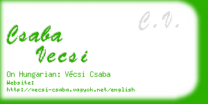 csaba vecsi business card